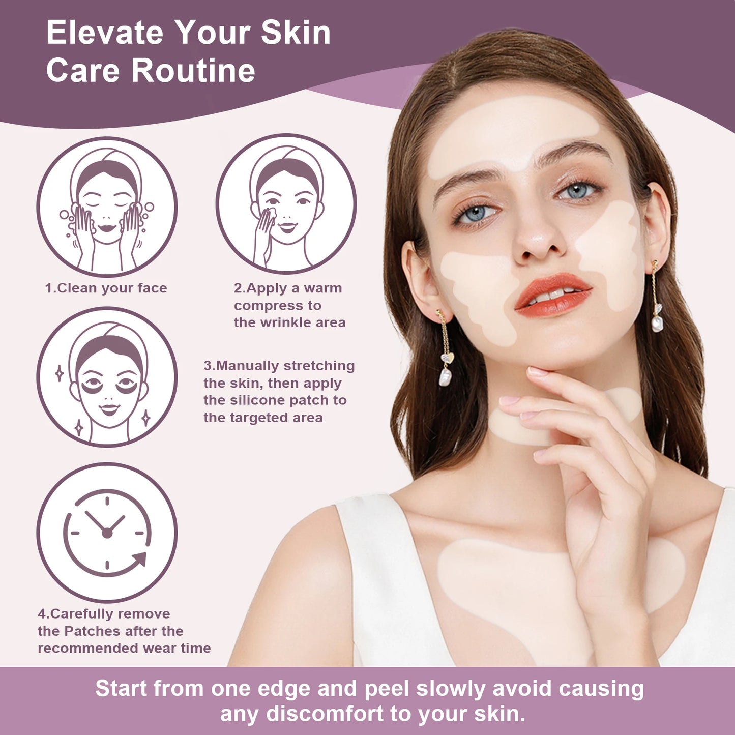Reusable silicone anti-wrinkle pad for face and neck, facial skin lift and anti-aging beauty tool from amzzonstore.