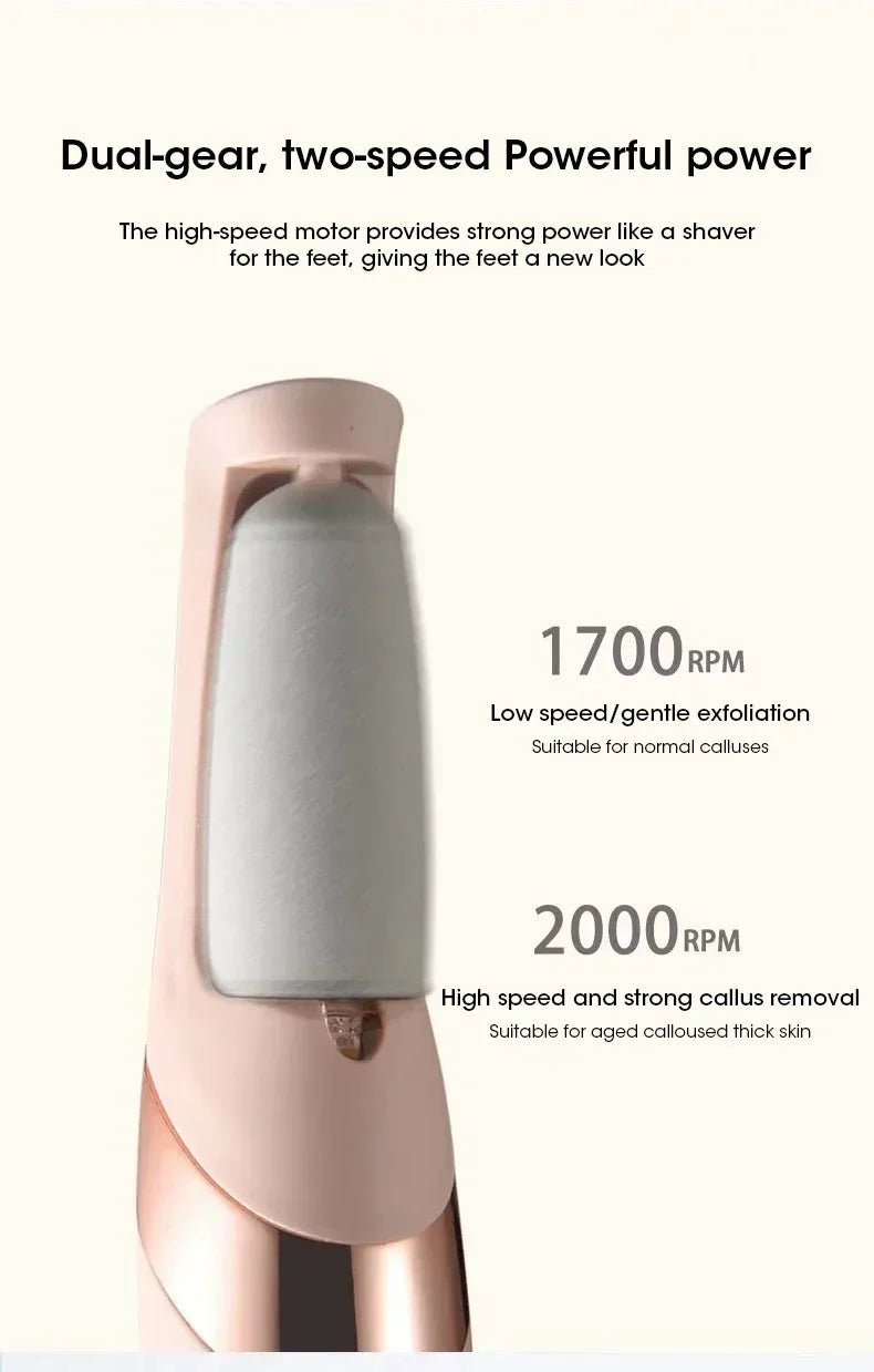Rechargeable electric callus remover for feet, waterproof pedicure tool from amzzonstore with portable foot file and callus removal features.