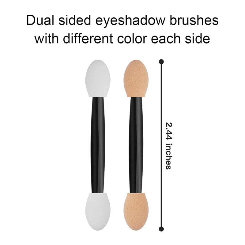 Set of 50/100 disposable dual-sided eyeshadow sponge applicators with container, ideal for precise makeup application by amzzonstore