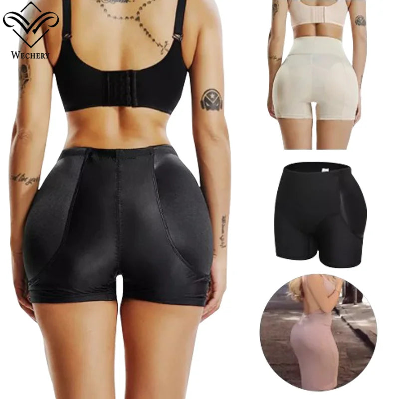 Plus size Wechery padded butt lifter and hip enhancer shaper by amzzon.store, showing a black undergarment for contouring and shaping.