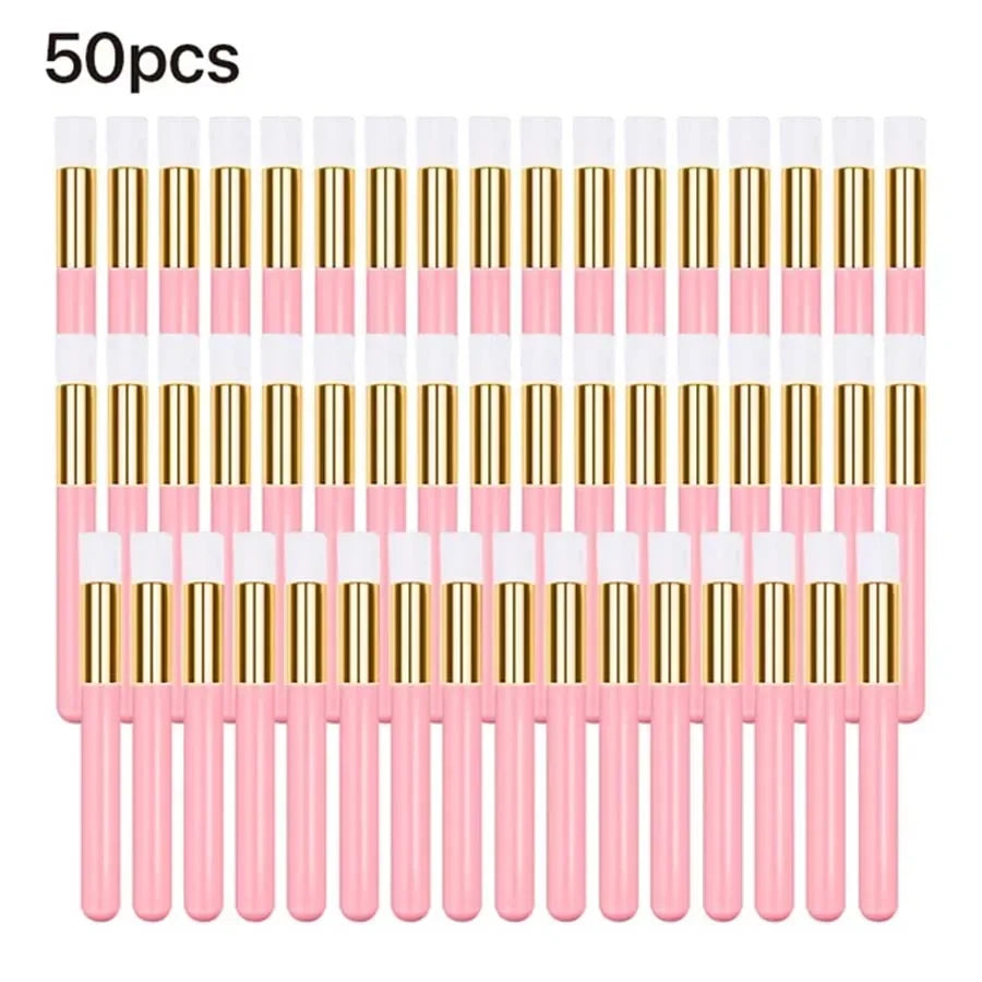 Set of 10/20/50 eyelash cleaning brushes by amzzonstore for lash extensions and pore cleaning, featuring soft bristle design.