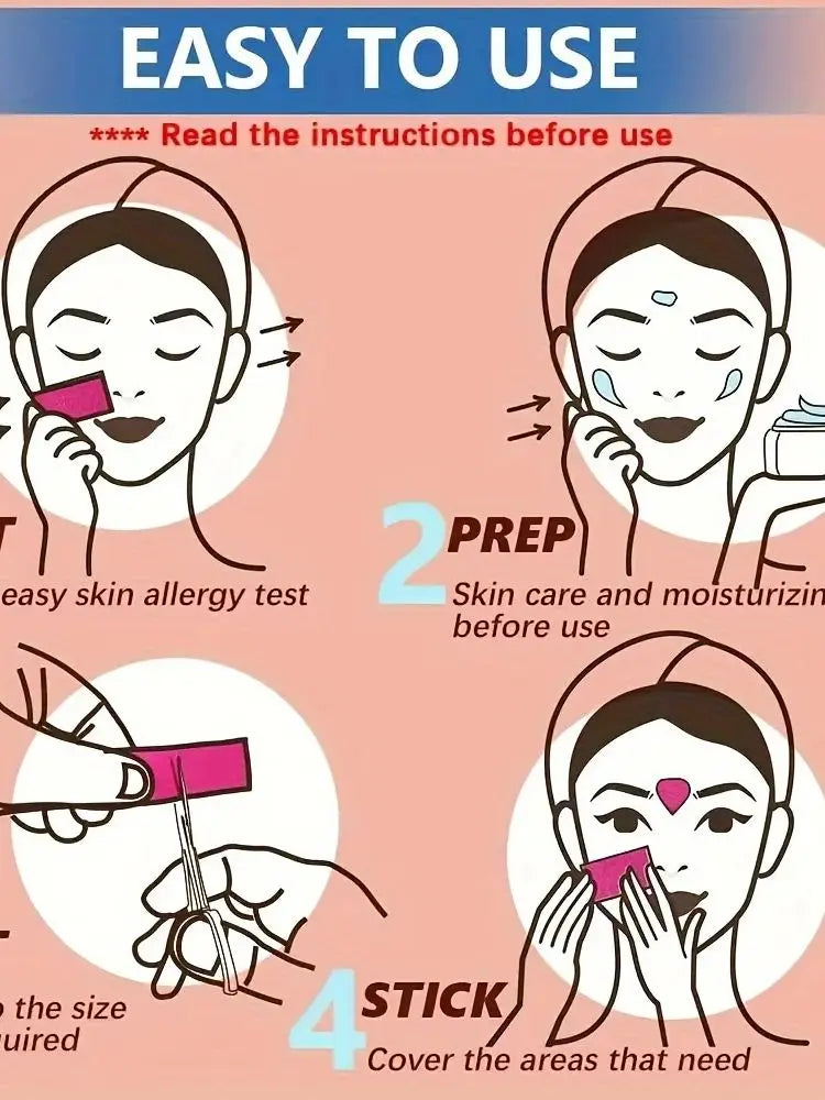 High elasticity face and neck wrinkle removal tape by amzzonstore, showing the smooth, multipurpose facial sticker on skin.