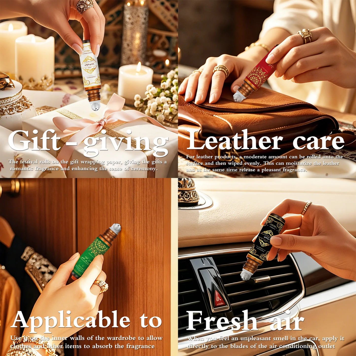 EMBRACEX essential oils set with 10ml roller perfumes and aromatherapy oils in a gift box, for diffuser and skincare use.