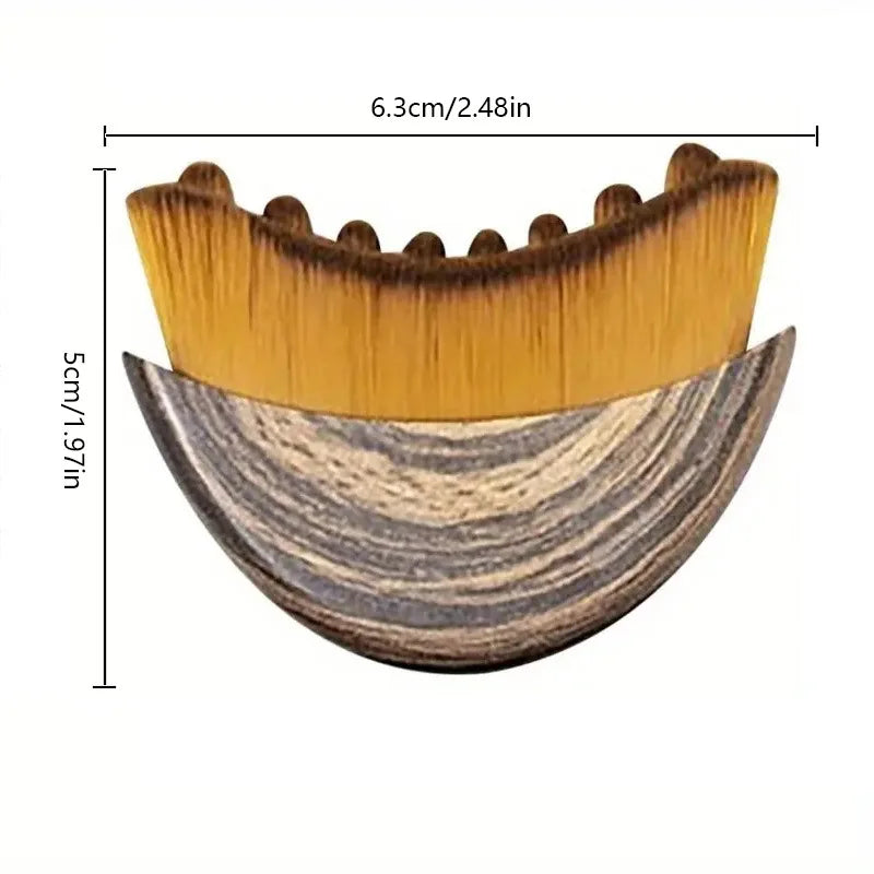 Wooden facial lymphatic drainage brush by amzzon.store for skin sculpting, anti-puffiness massage, and facial cleansing.