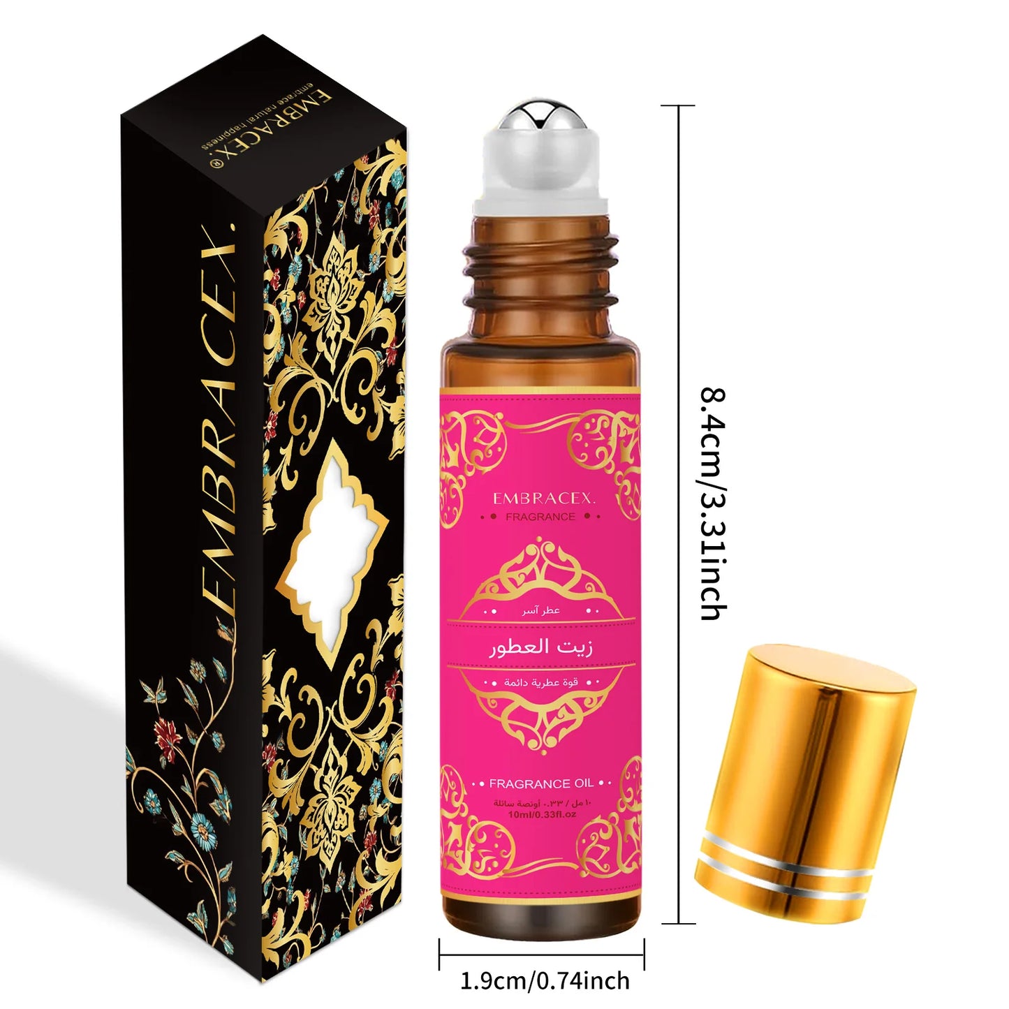 EmbraceX essential oils set with 10ml roller perfumes and aromatherapy oils in a gift box, perfect for diffusers and skincare.