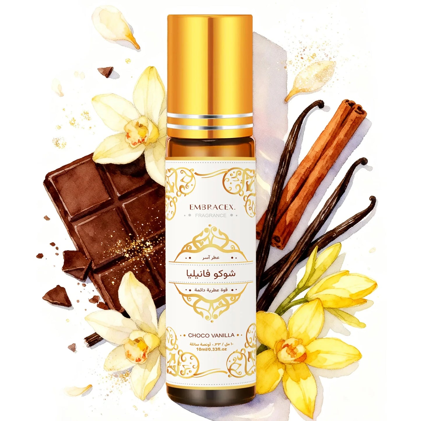 EmbraceX essential oils set with 10ml roller perfumes and aromatherapy oils in a gift box, suitable for diffusers and skincare.