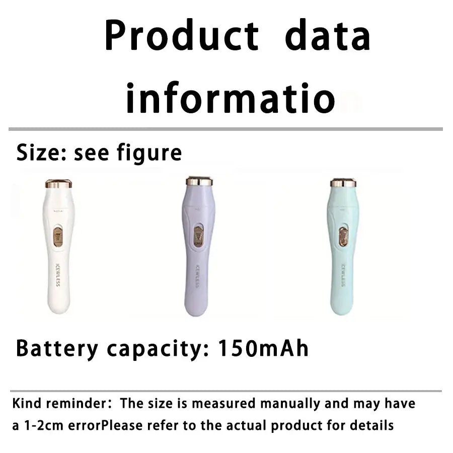 Amzzonstore 3-in-1 electric hair removal set with USB rechargeable nose, underarm, and leg hair trimmer device in black