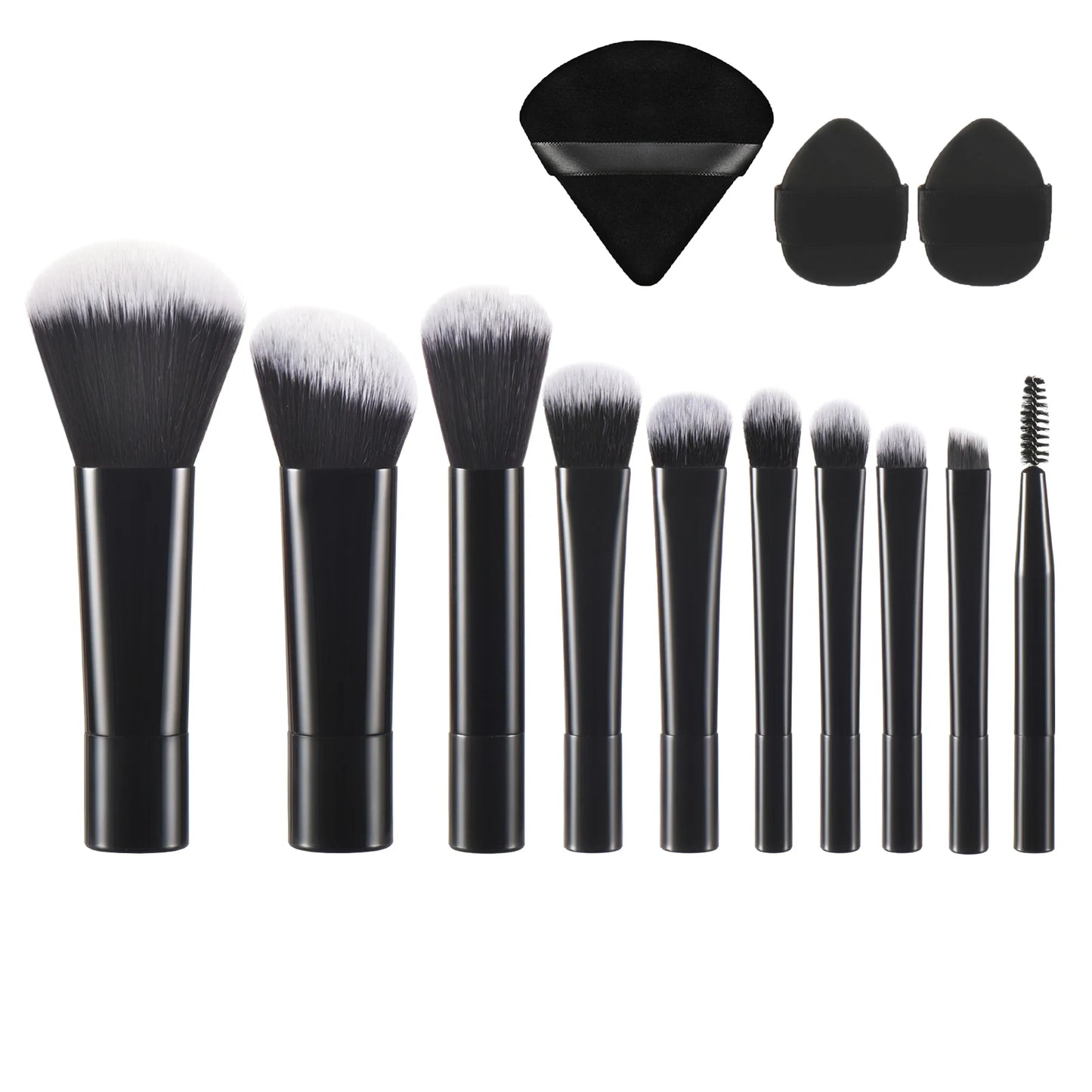 Pink mini makeup brush set with portable palm-sized brushes, ideal for travel and professional makeup application by amzzonstore.