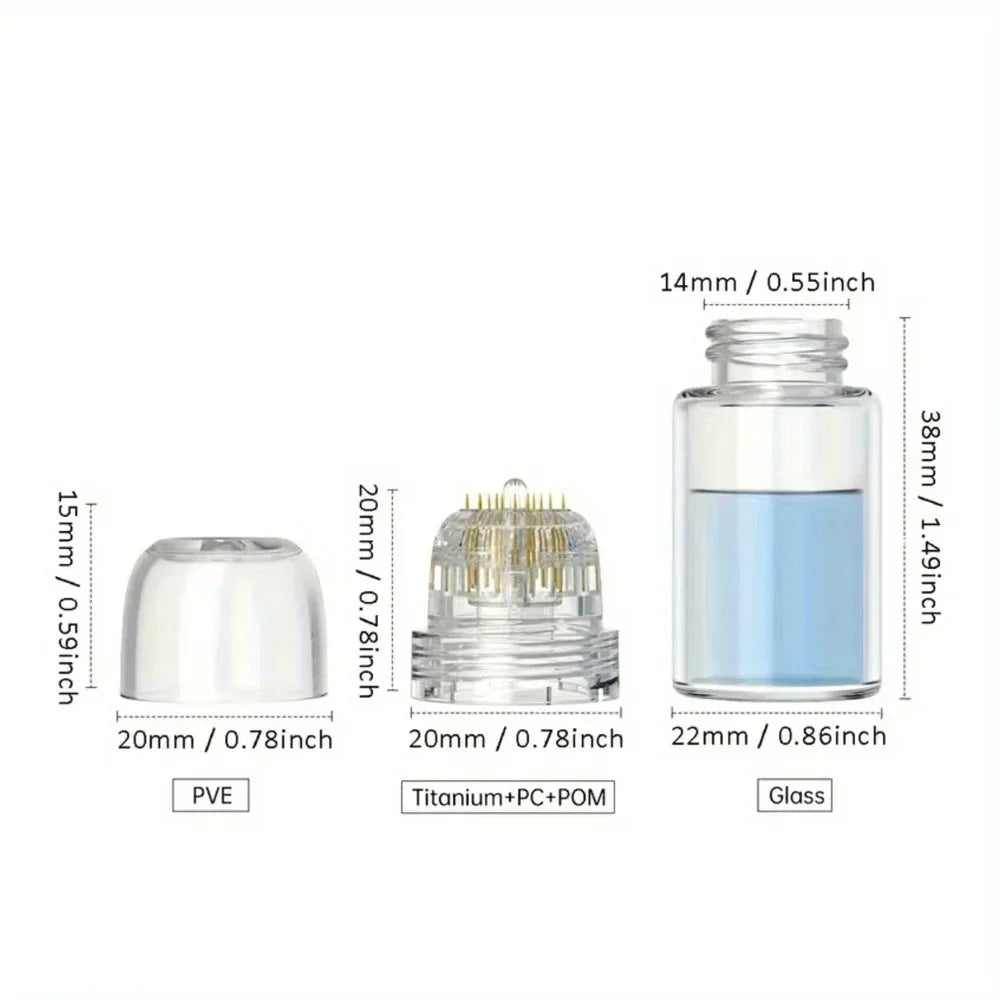 Golden titanium 20-pin microneedling stamp applicator for skin care therapy, reusable micro-needle serum applicator from amzzonstore.