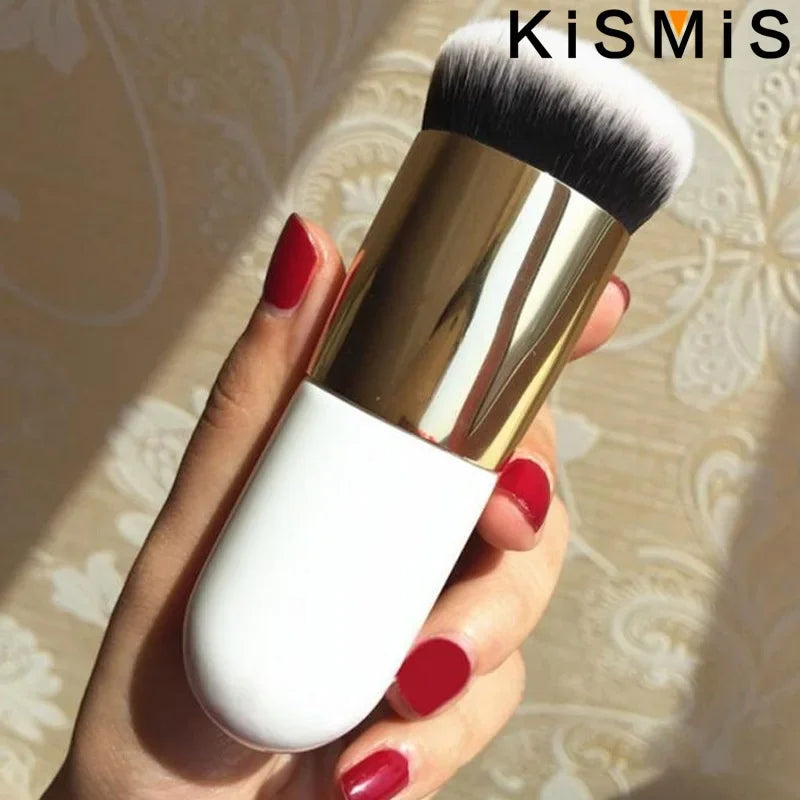 Set of professional flat cream makeup brushes by amzzonstore, including face, cheek, contour, blush, and foundation brushes for flawless application.