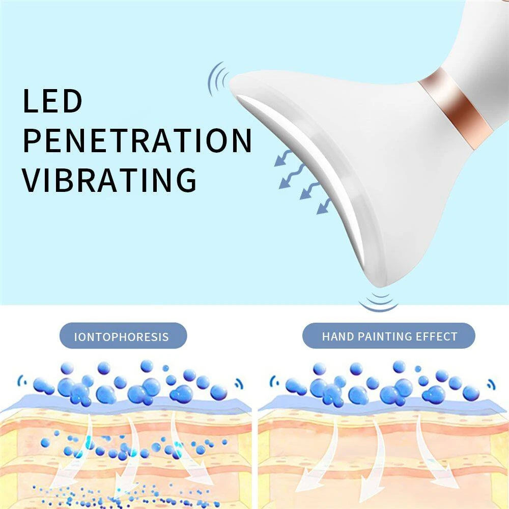 Microcurrent face and neck lifting device by amzzon.store with sonic vibration for anti-aging skin rejuvenation and facial cleansing.