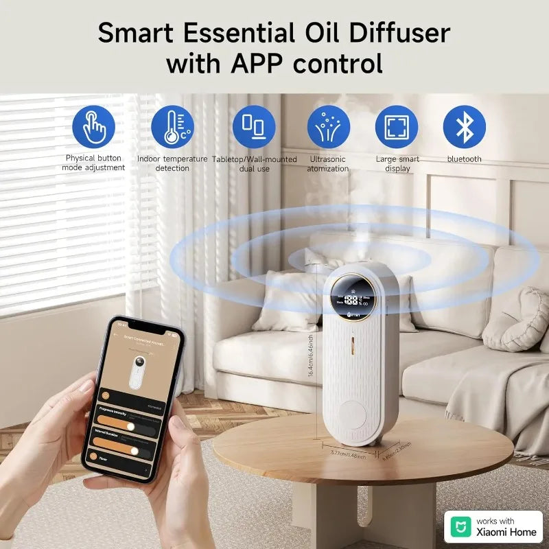 amzzonstore A71Z intelligent app-controlled aromatherapy humidifier with fragrance diffuser for bedroom and bathroom air freshening