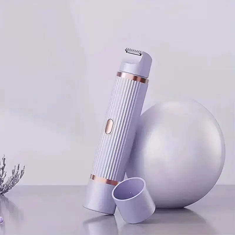 Two-in-one women's electric shaver by amzzonstore for eyebrows, face, legs, and armpits, portable wet and dry hair remover.