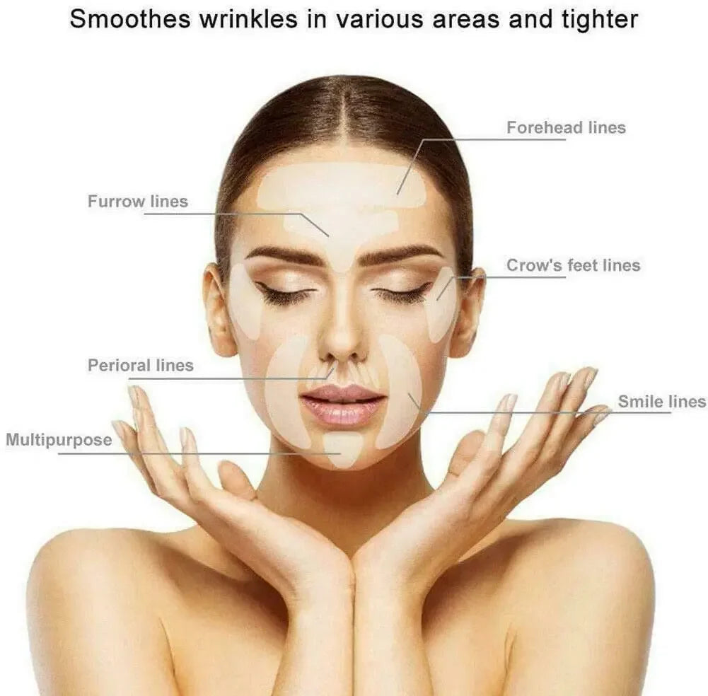 Reusable silicone anti-wrinkle pad for face and neck, facial skin lift and anti-aging skincare tool by amzzonstore.