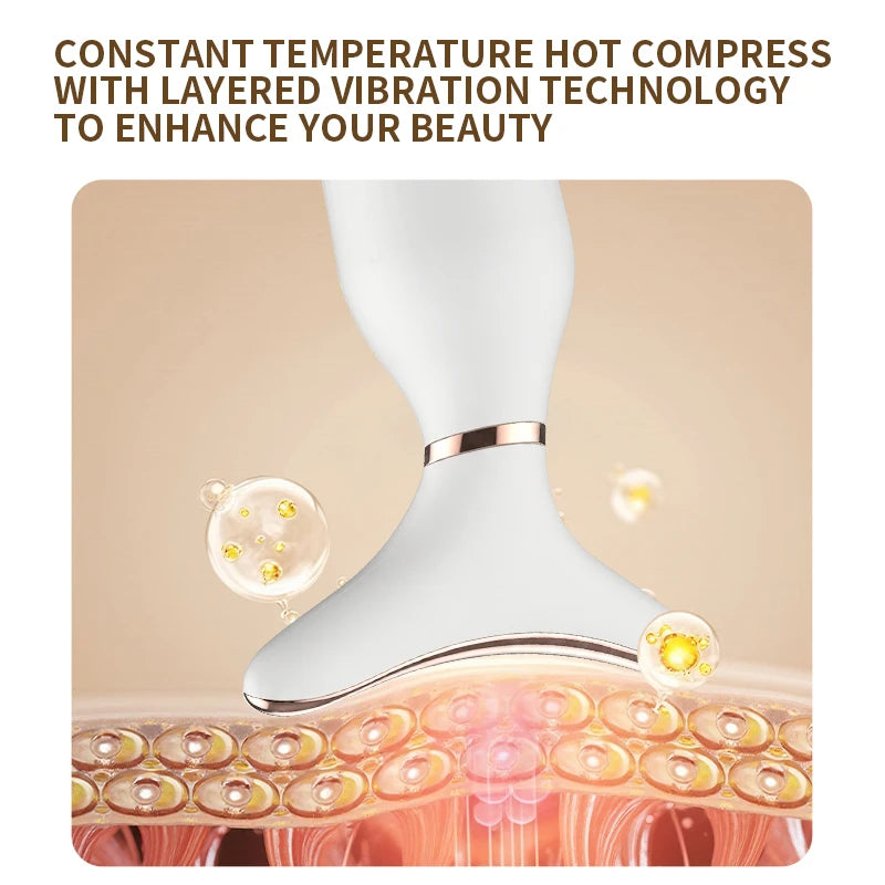 Amzzon.store 7-color LED light therapy face and neck massager with sonic vibration for skin tightening and anti-wrinkle skin care.
