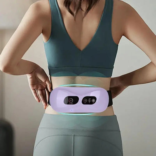 Portable electric abdominal massager for slimming and muscle stimulation.