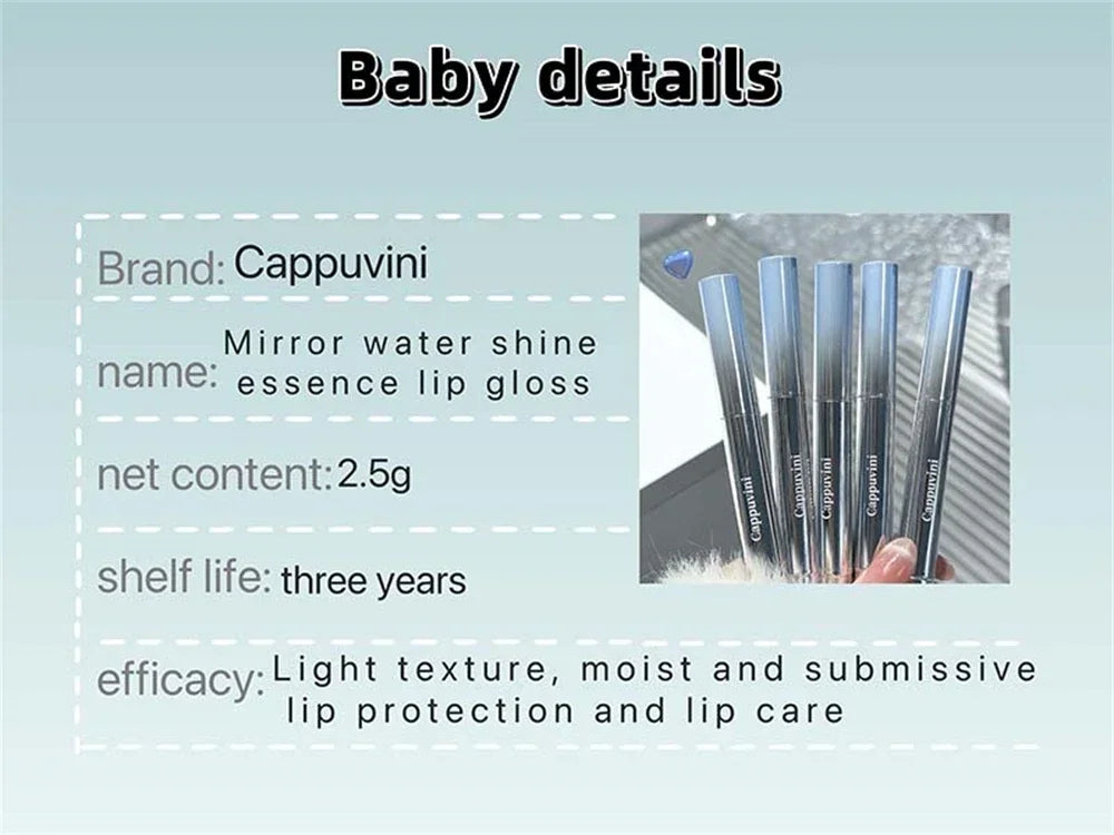 Amzzonstore Metal Head Ice Diamond Essence Lip Tint with water-light glass finish, moisturizing and plumping lips.