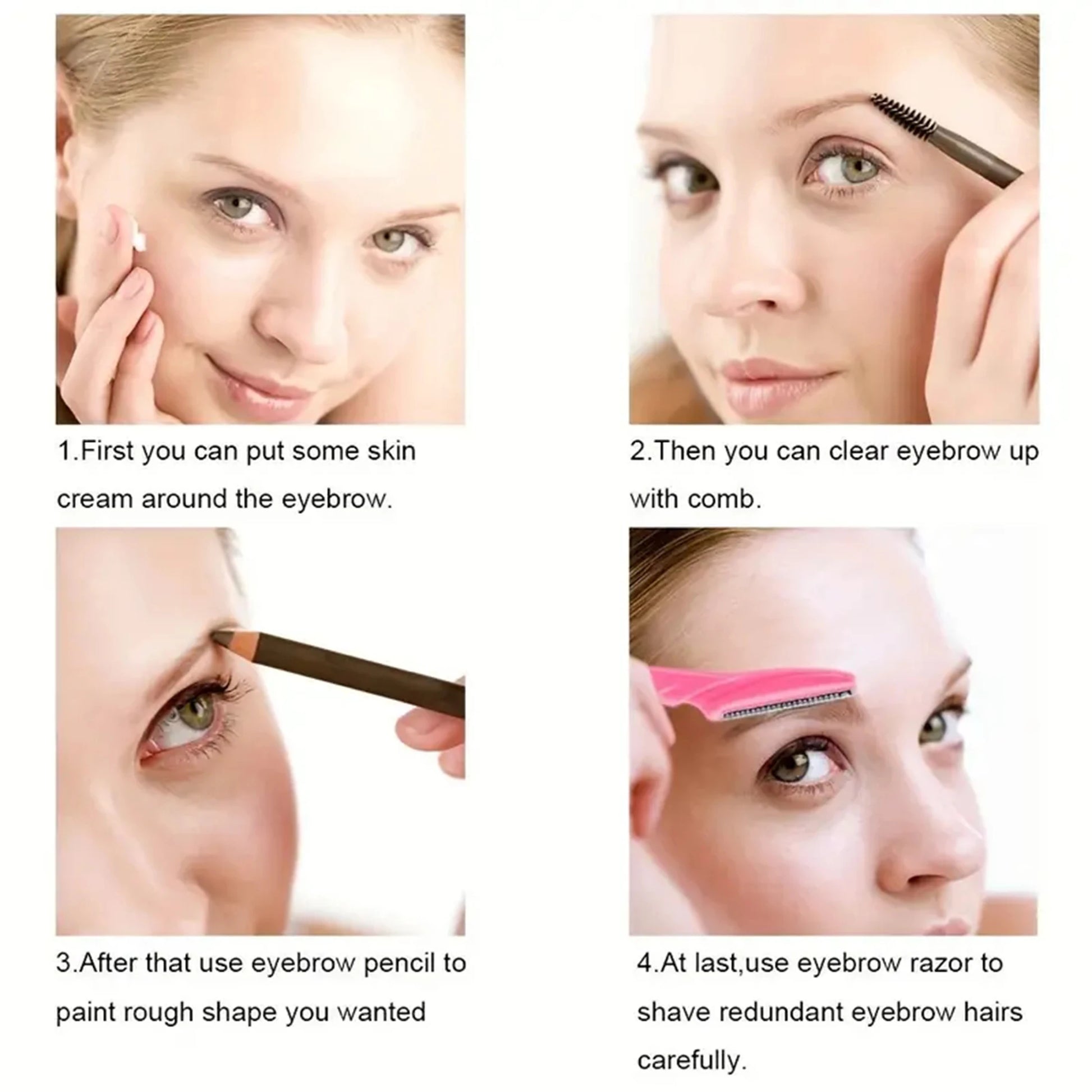 Eyebrow and face razor trimmer set for women and men hair removal

